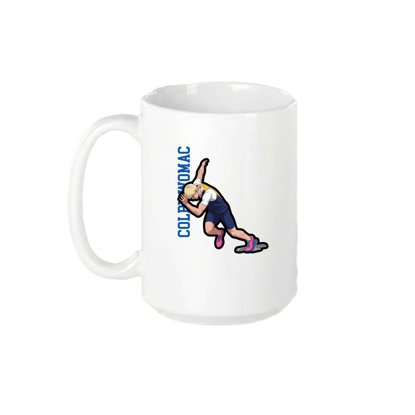15oz Coffee Mug — Name Vertical in White