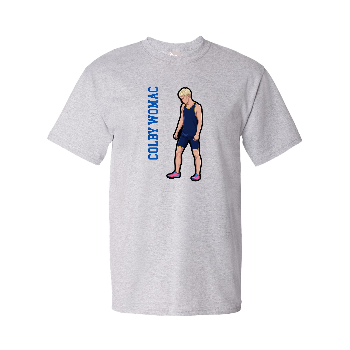 Tee — Name Vertical in Grey