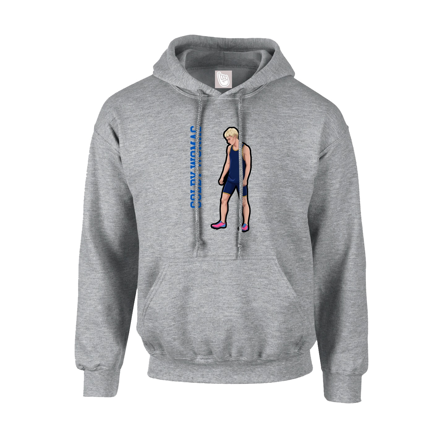 Youth Hoodie — Name Vertical in Grey