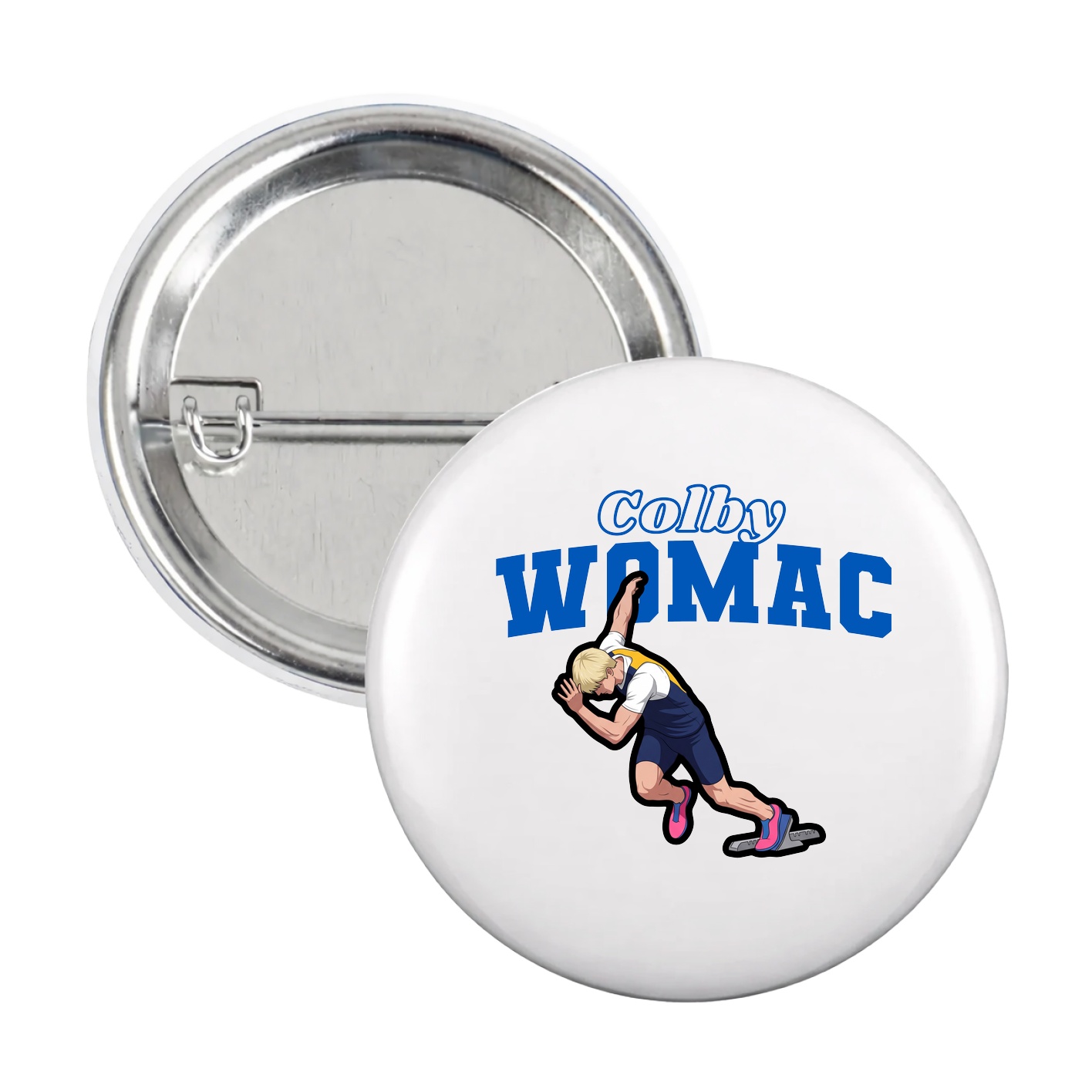 Game Day Button — Name Arch in White