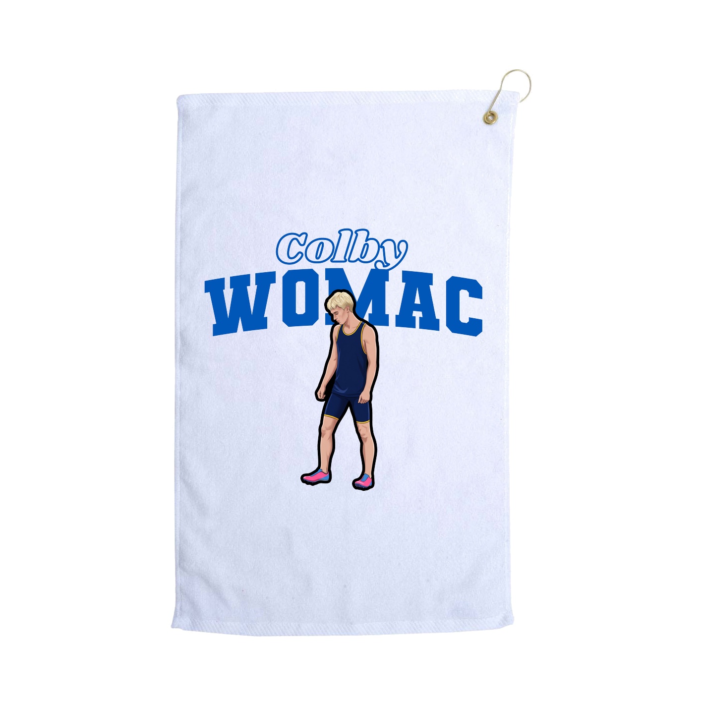 Golf Towel — Name Arch in White