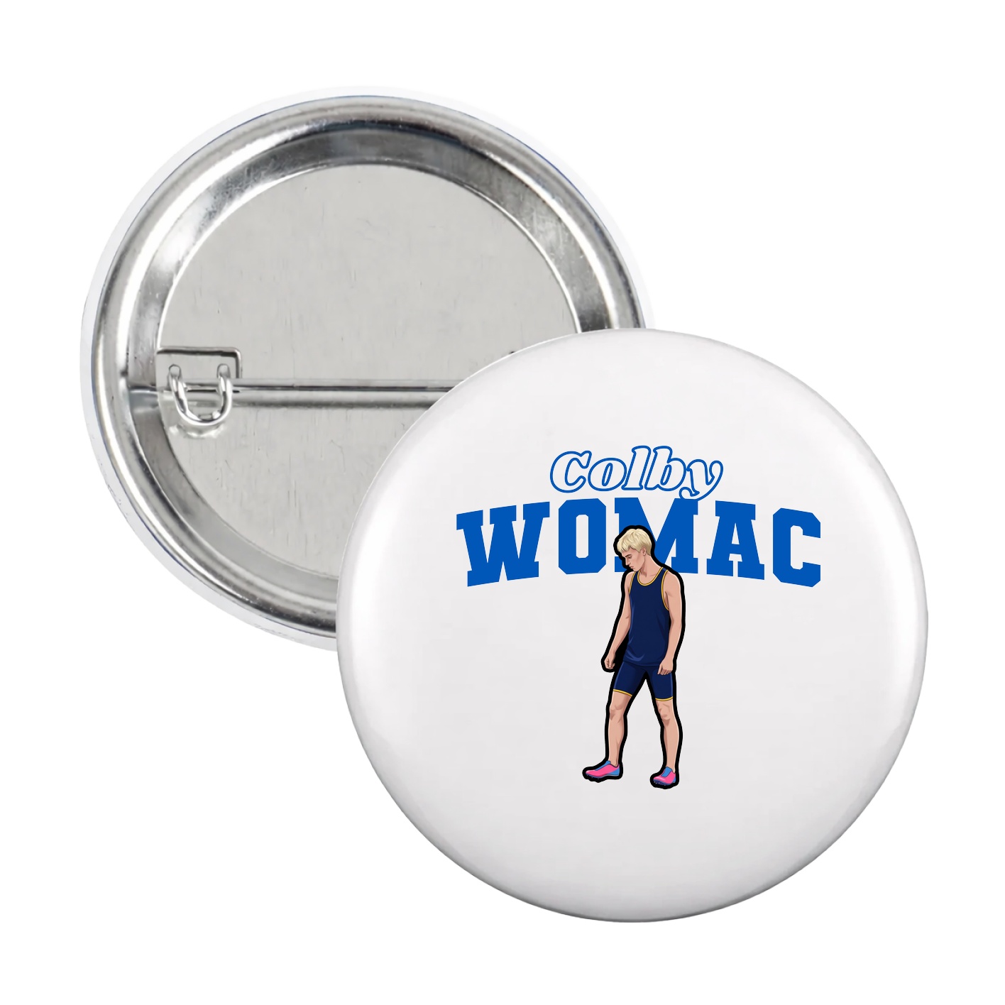 Game Day Button — Name Arch in White