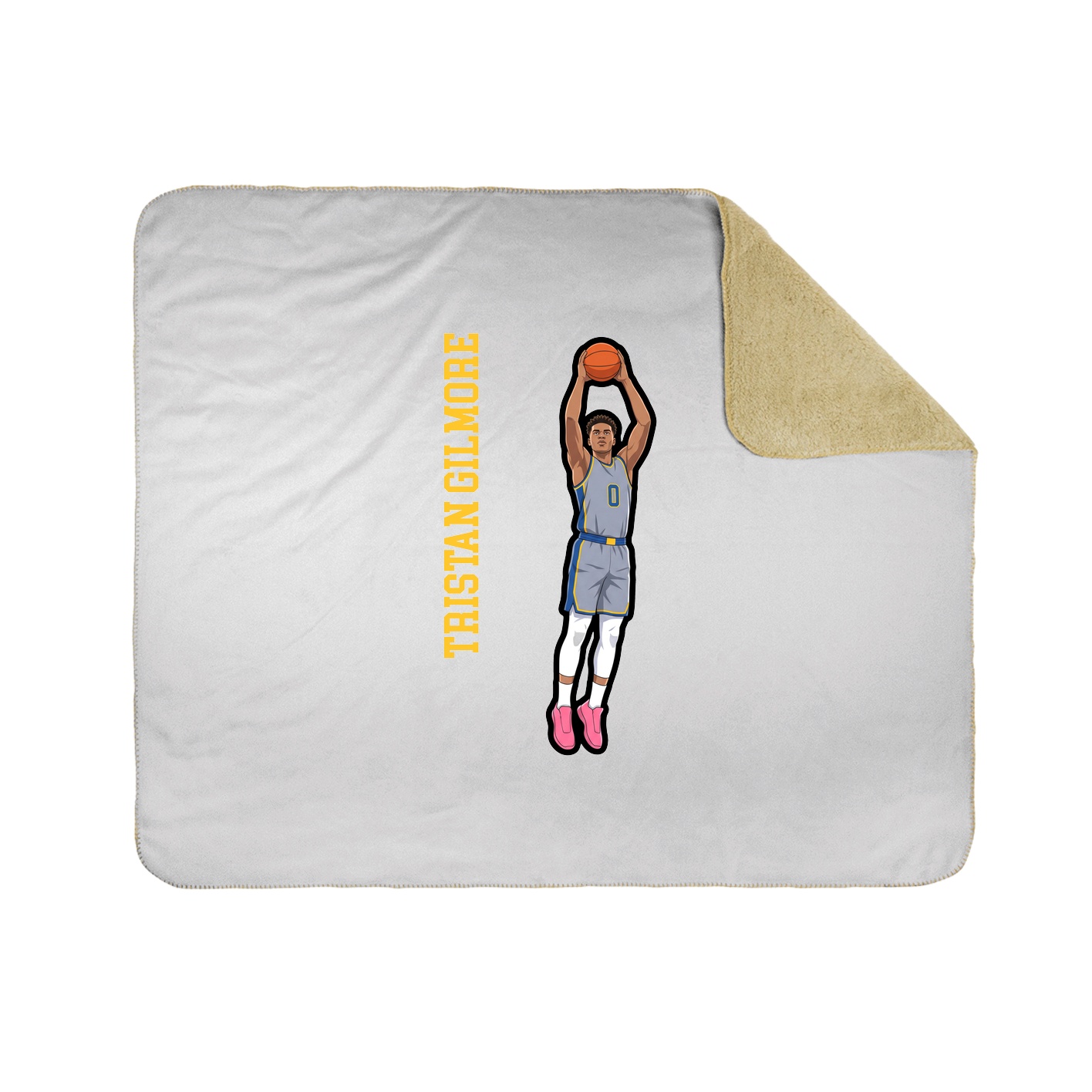 Throw Blanket — Name Vertical in White