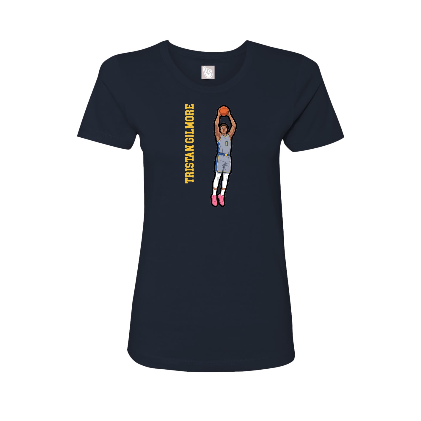 Womens Tee — Name Vertical in Navy