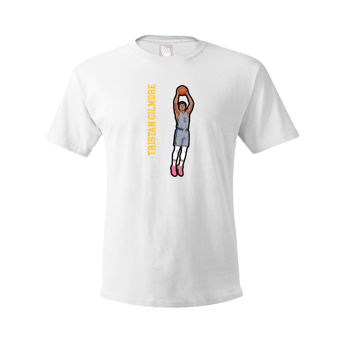 Youth Tee — Name Vertical in White