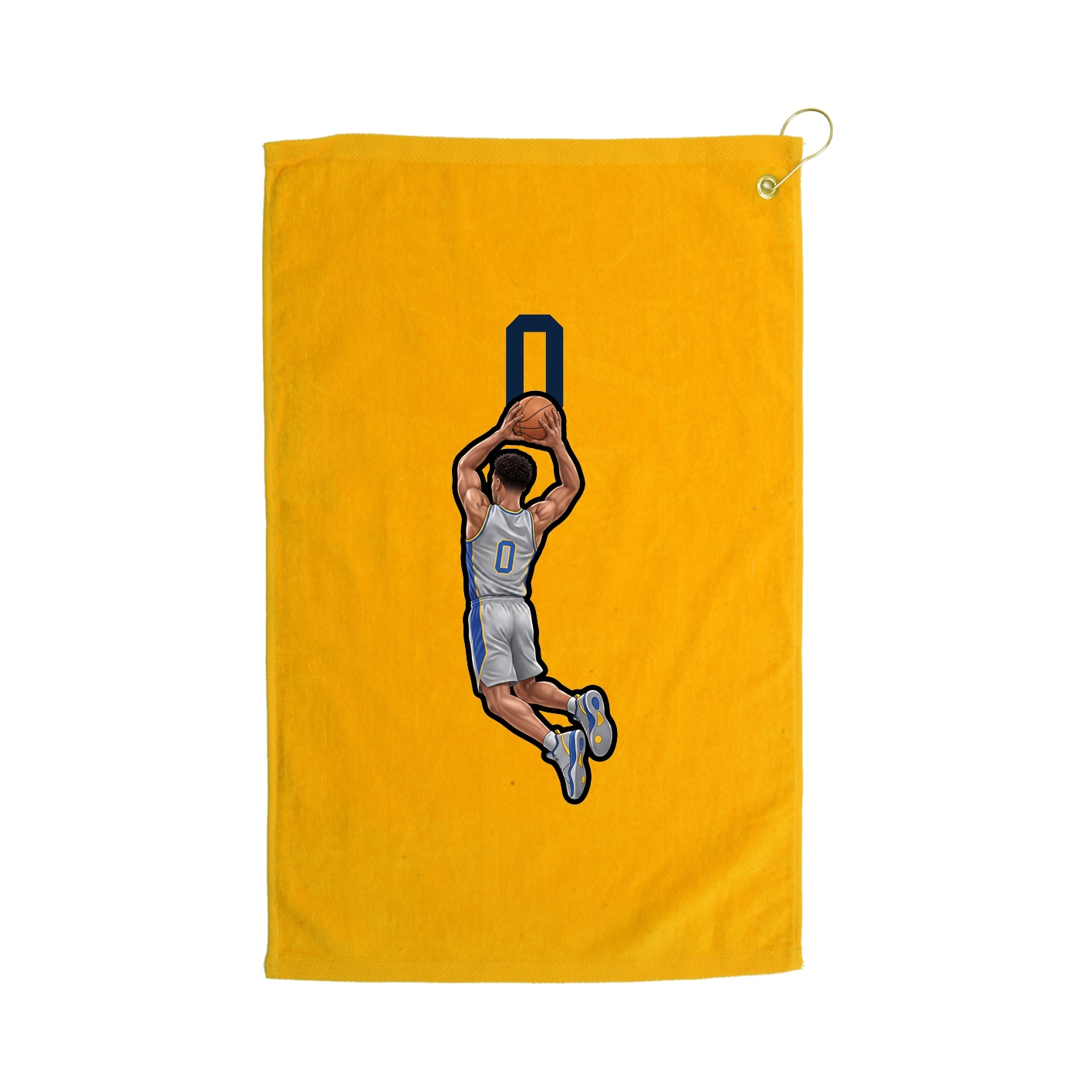 Golf Towel — Number Top in Gold
