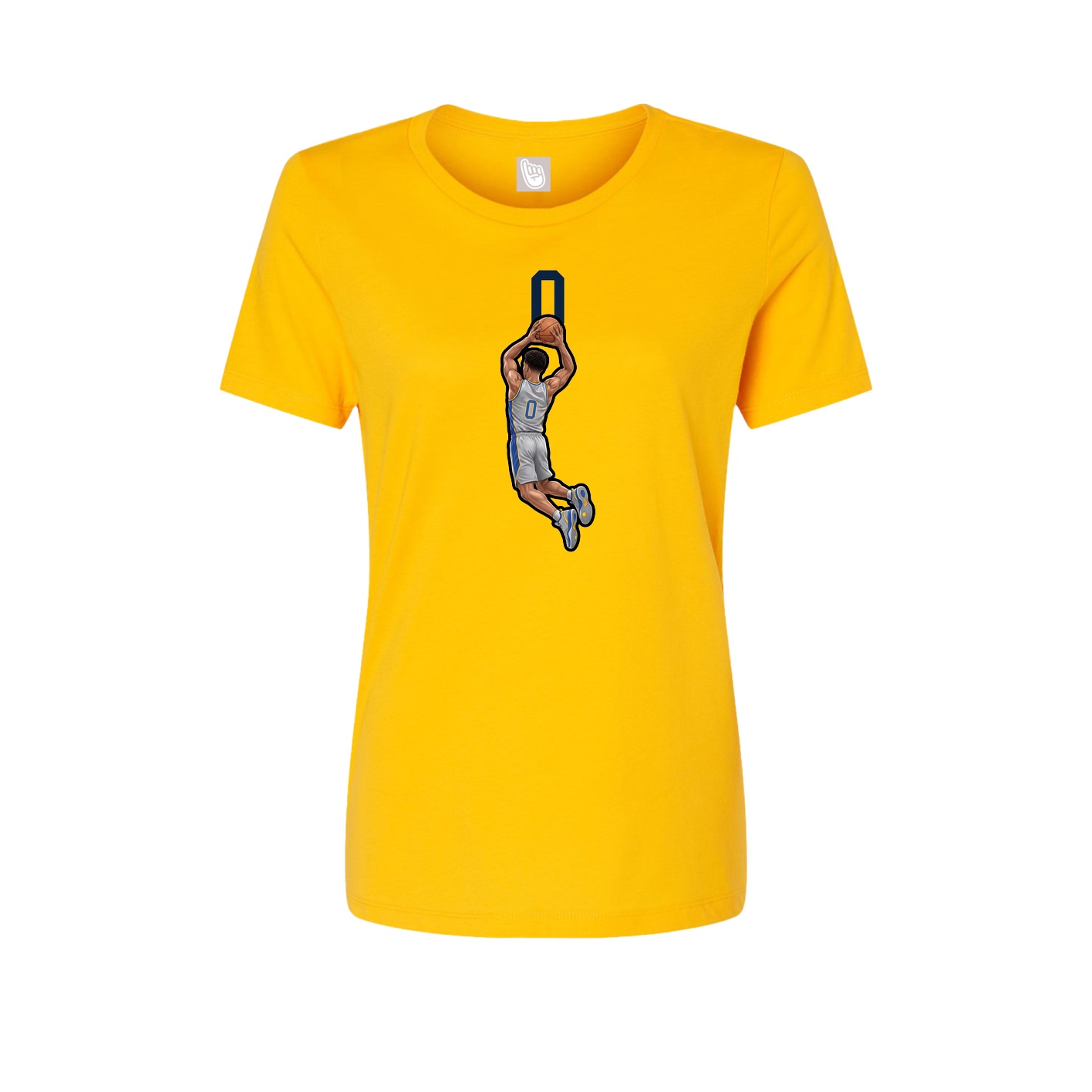 Womens Tee — Number Top in Gold