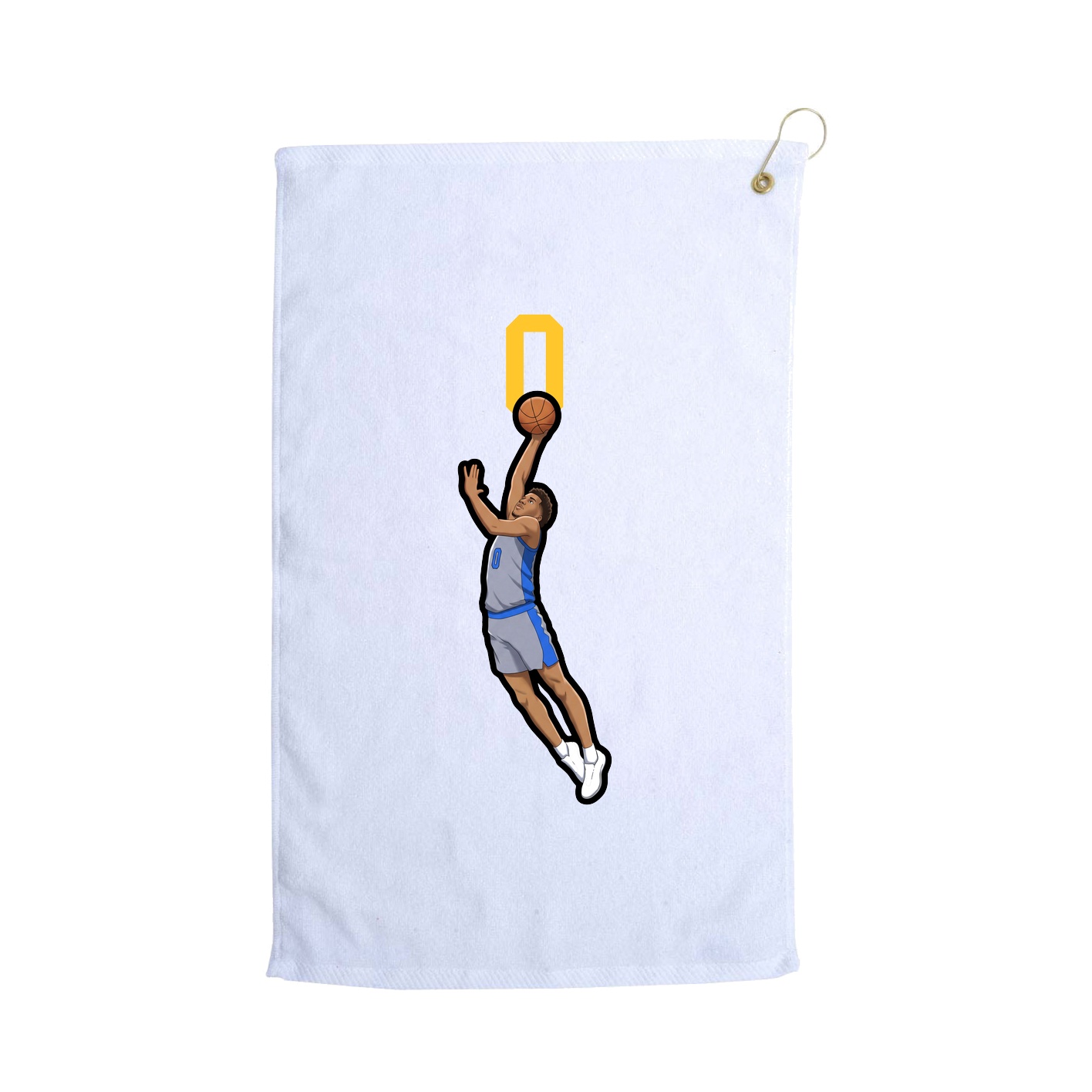 Golf Towel — Number Top in White
