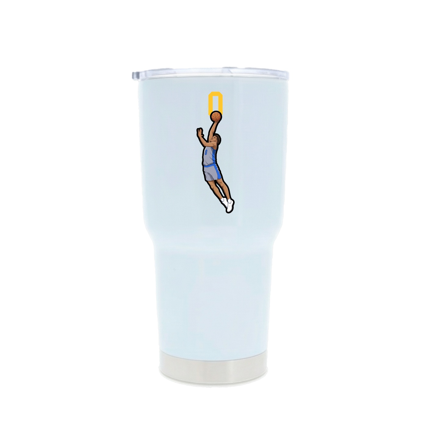 30oz Stainless Steel Tumbler — Number Top in White