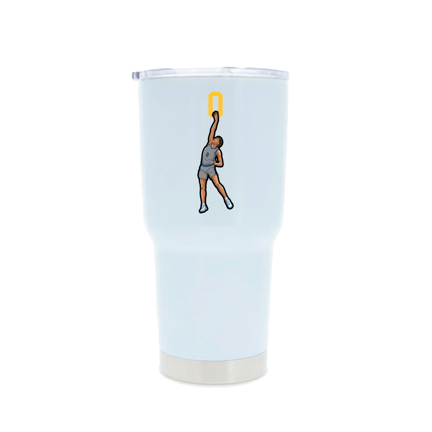 30oz Stainless Steel Tumbler — Number Top in White