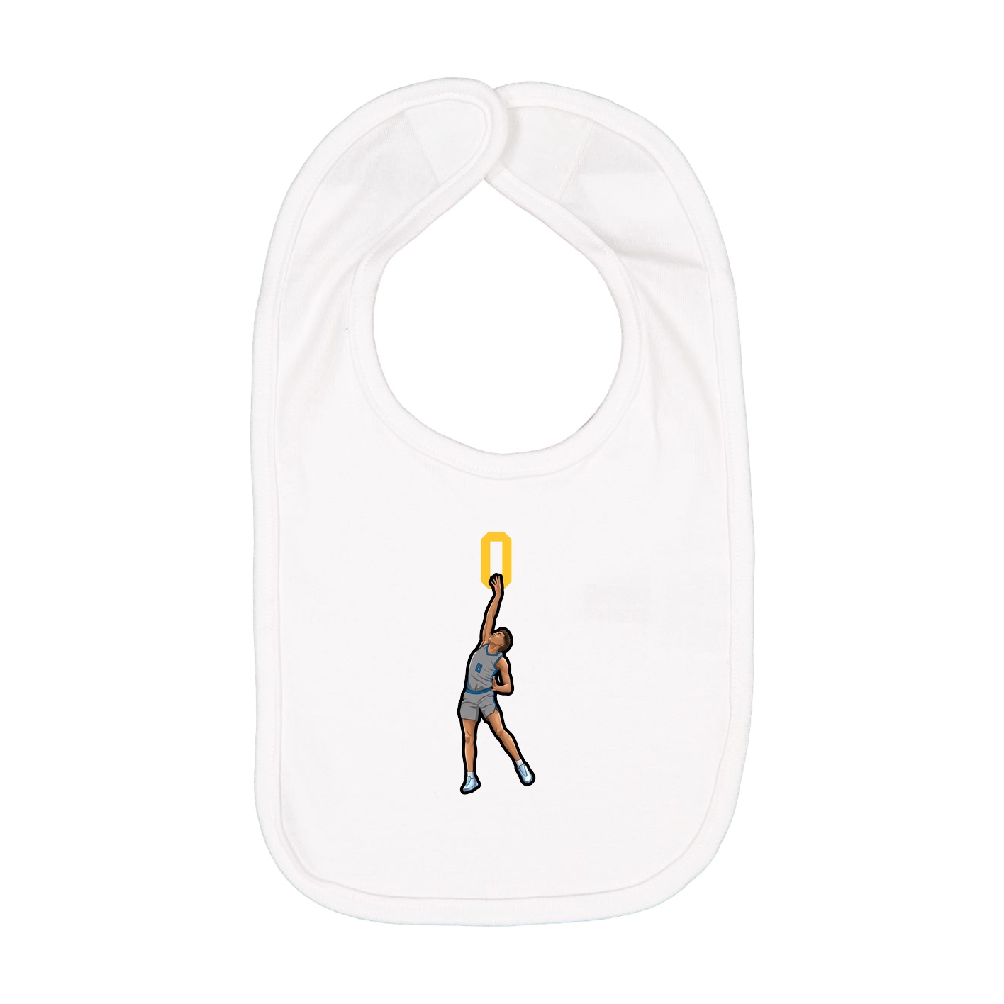 Infant Bib — Number Top in White