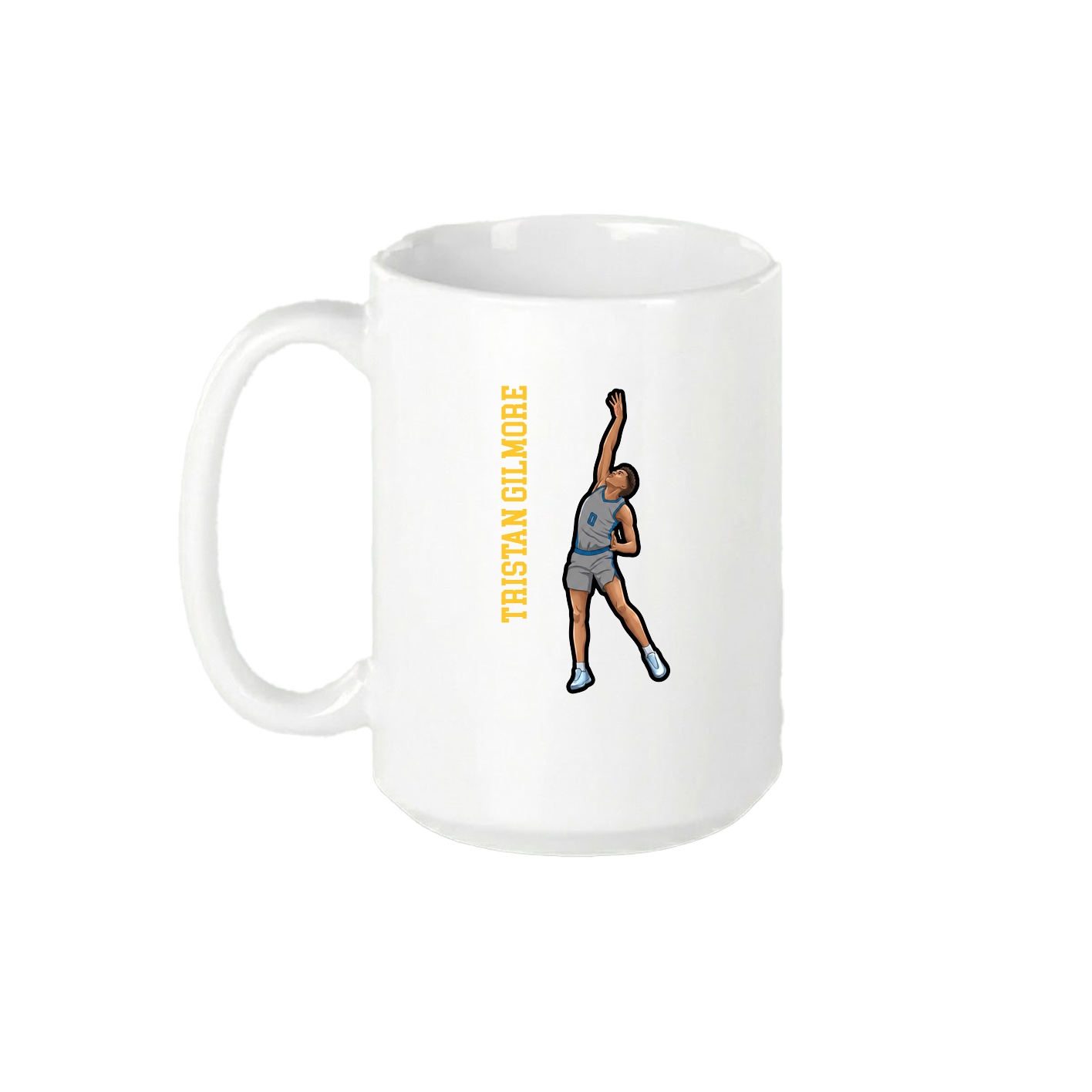 15oz Coffee Mug — Name Vertical in White