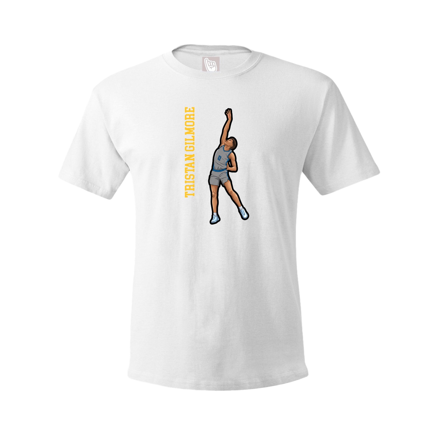 Tee — Name Vertical in White