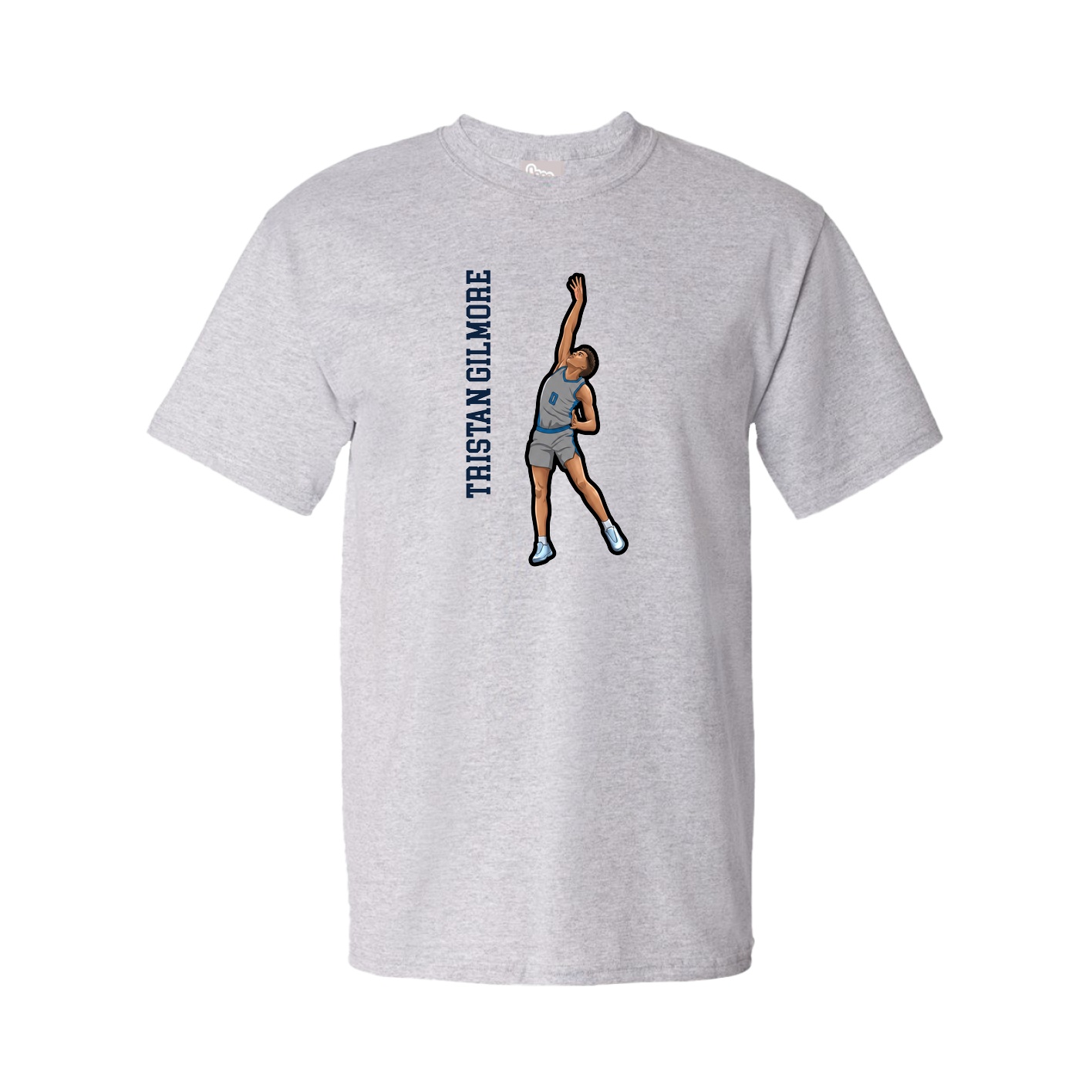 Youth Tee — Name Vertical in Grey