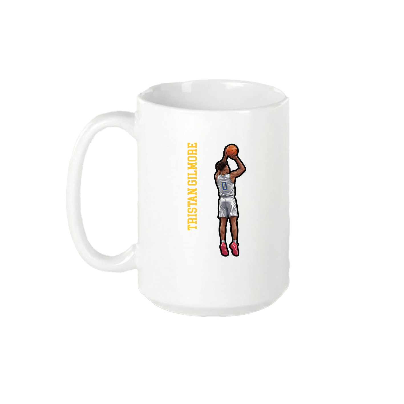 15oz Coffee Mug — Name Vertical in White