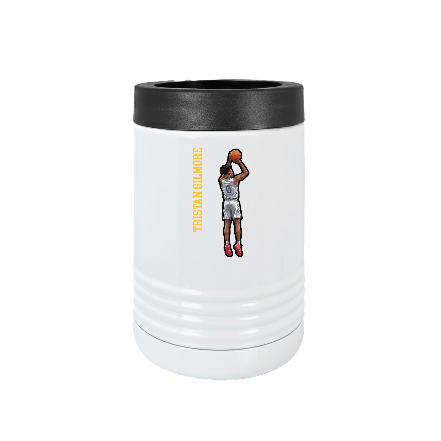 Beverage Holder — Name Vertical in White