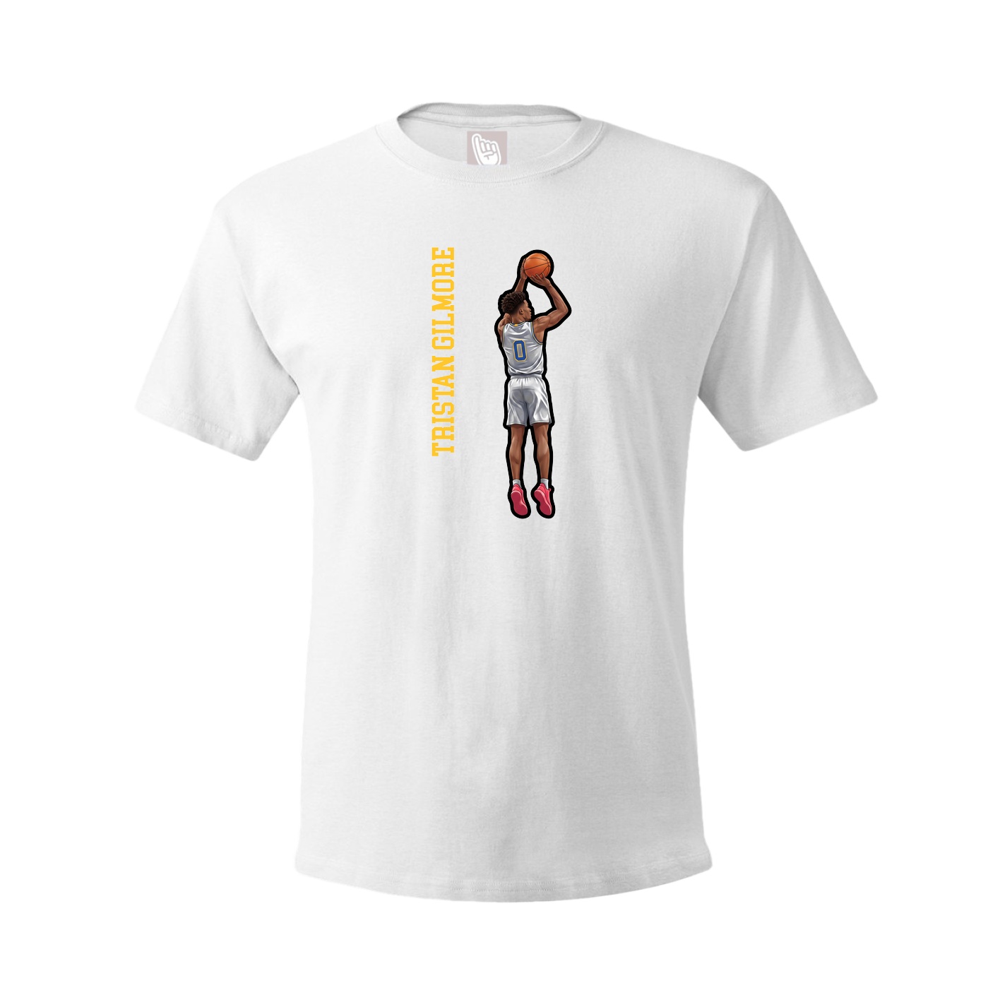 Tee — Name Vertical in White