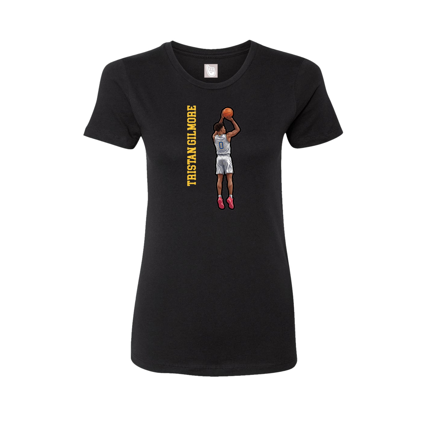 Womens Tee — Name Vertical in Black