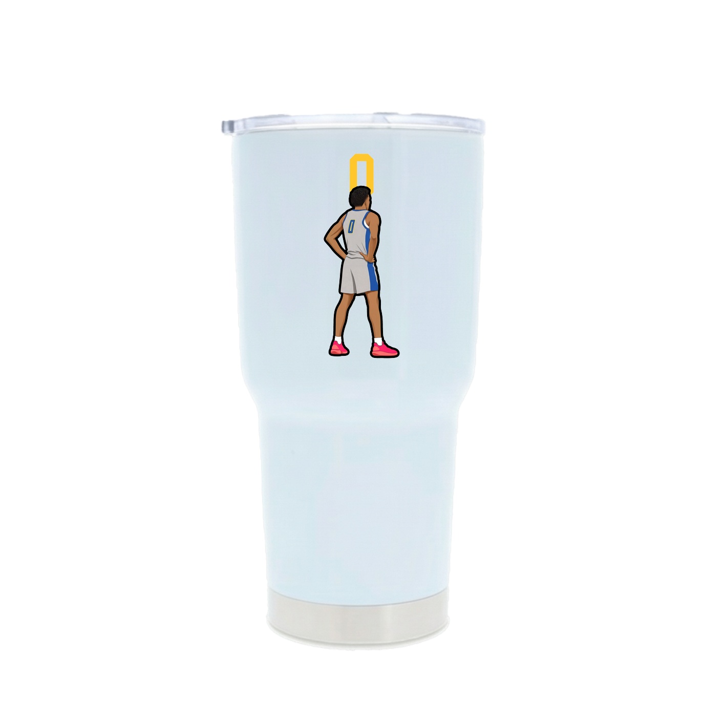 30oz Stainless Steel Tumbler — Number Top in White