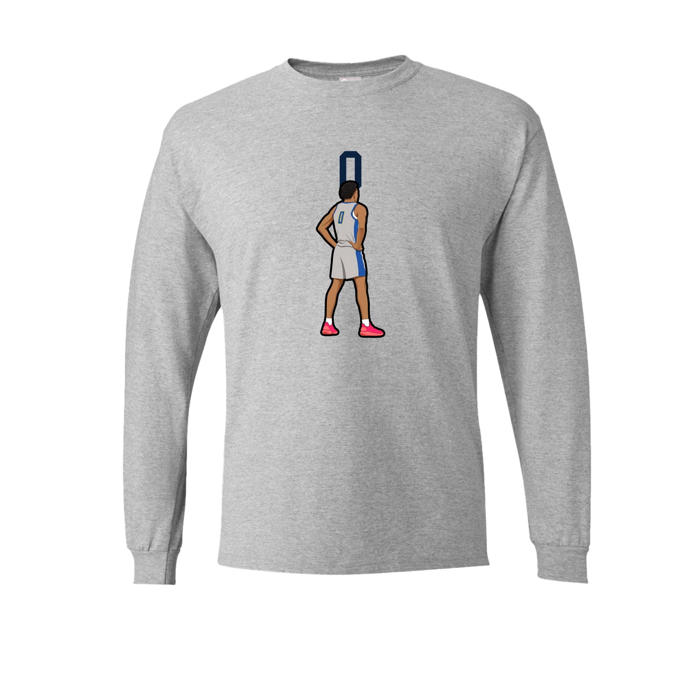 Long Sleeve Tee — Number Top in Grey