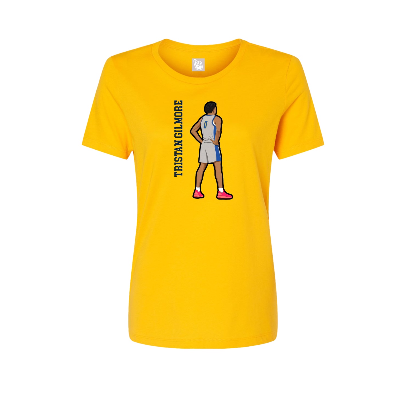 Womens Tee — Name Vertical in Gold