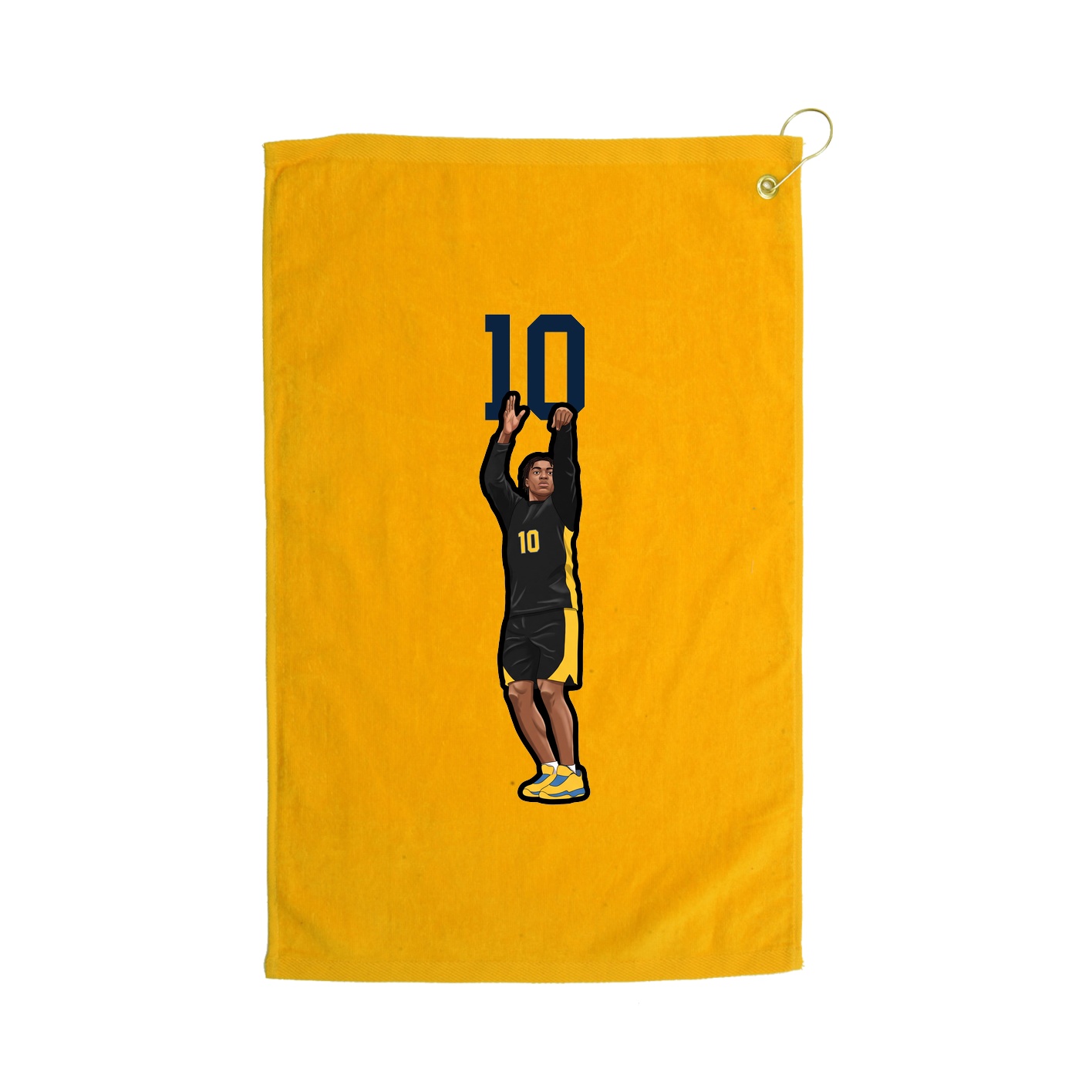 Golf Towel — Number Top in Gold