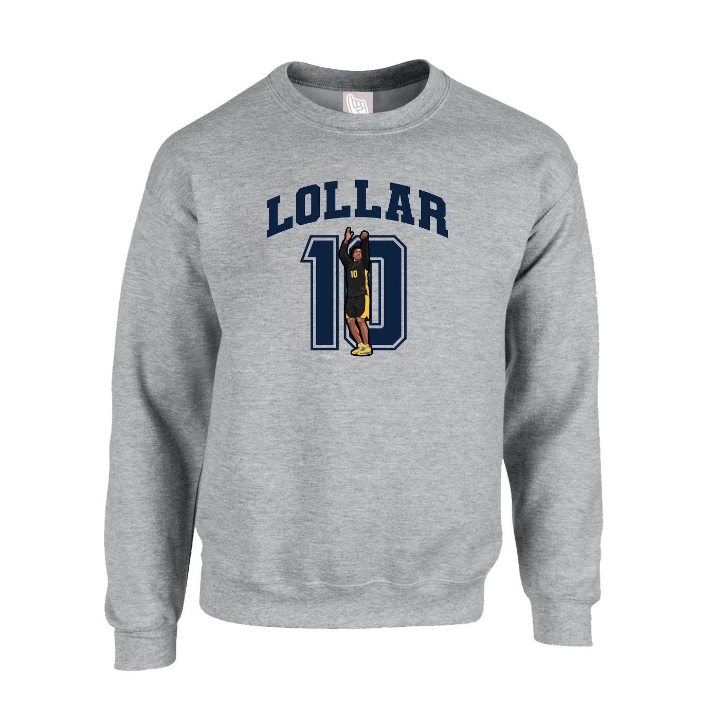 Fleece Crew — Number in Grey