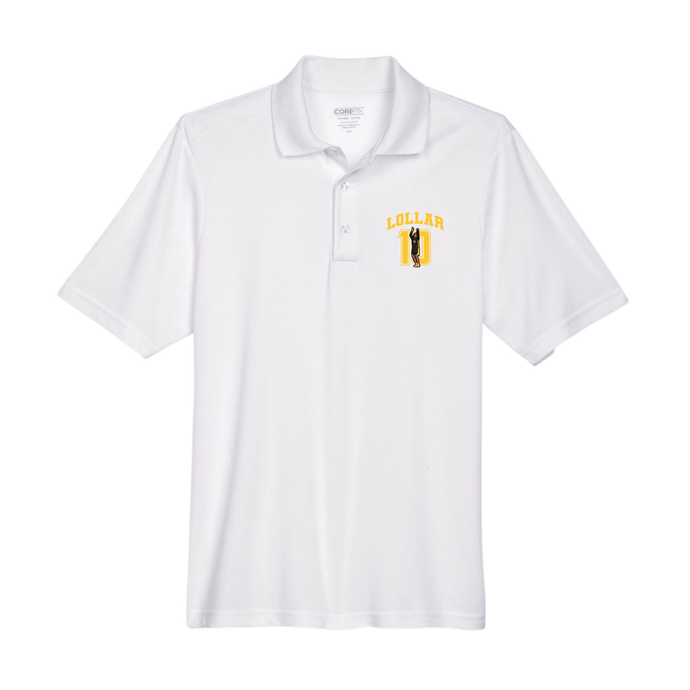 Performance Polo — Number in White