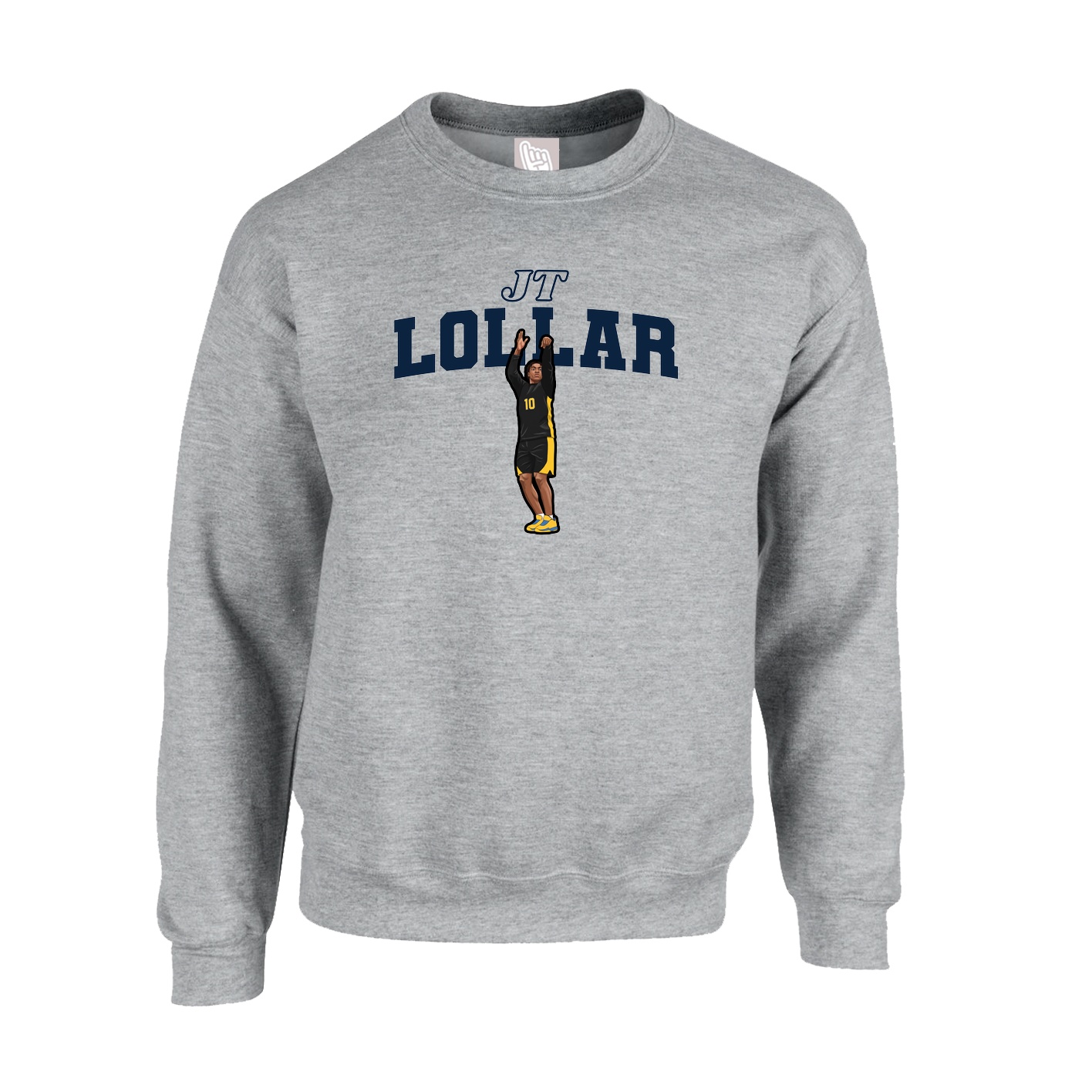 Fleece Crew — Name Arch in Grey