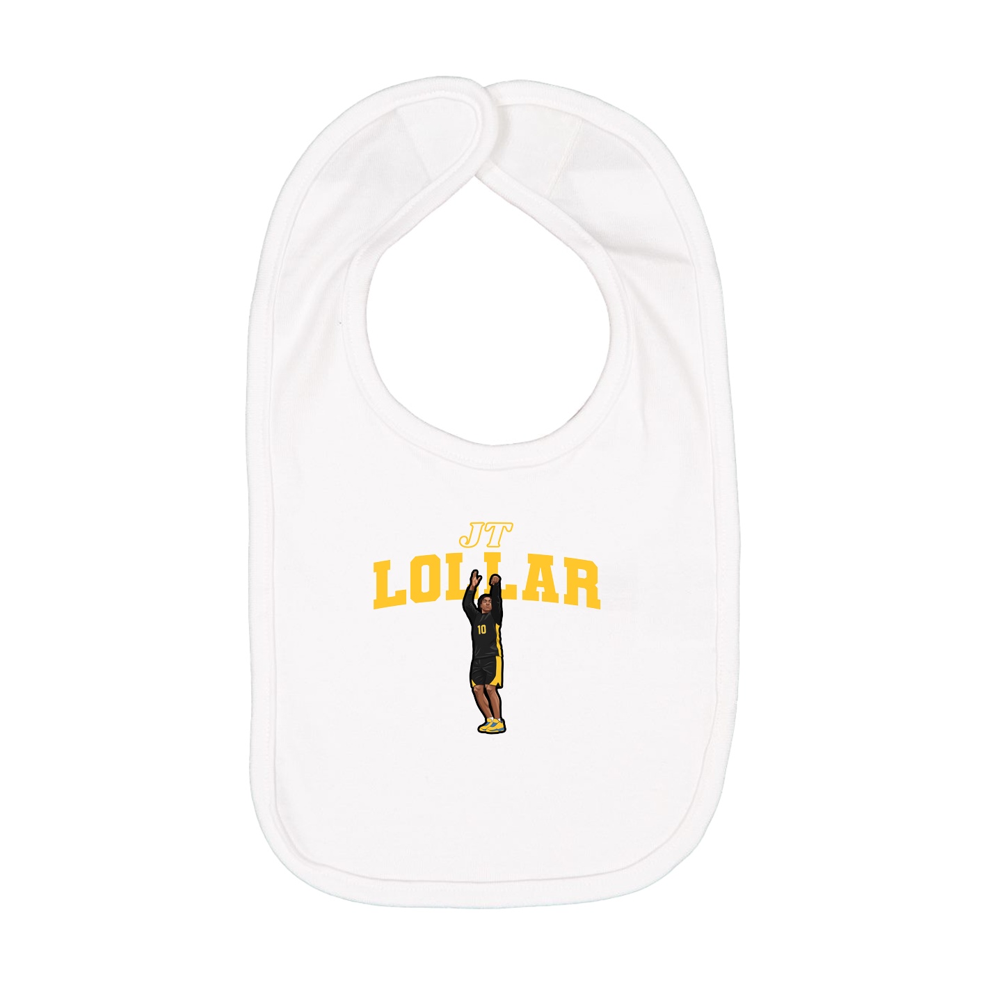 Infant Bib — Name Arch in White