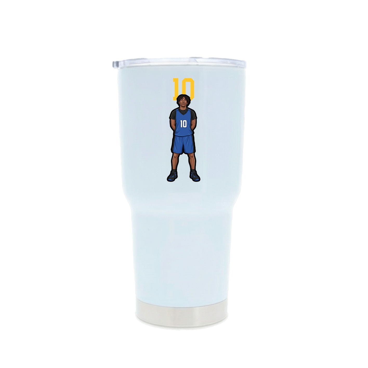 30oz Stainless Steel Tumbler — Number Top in White