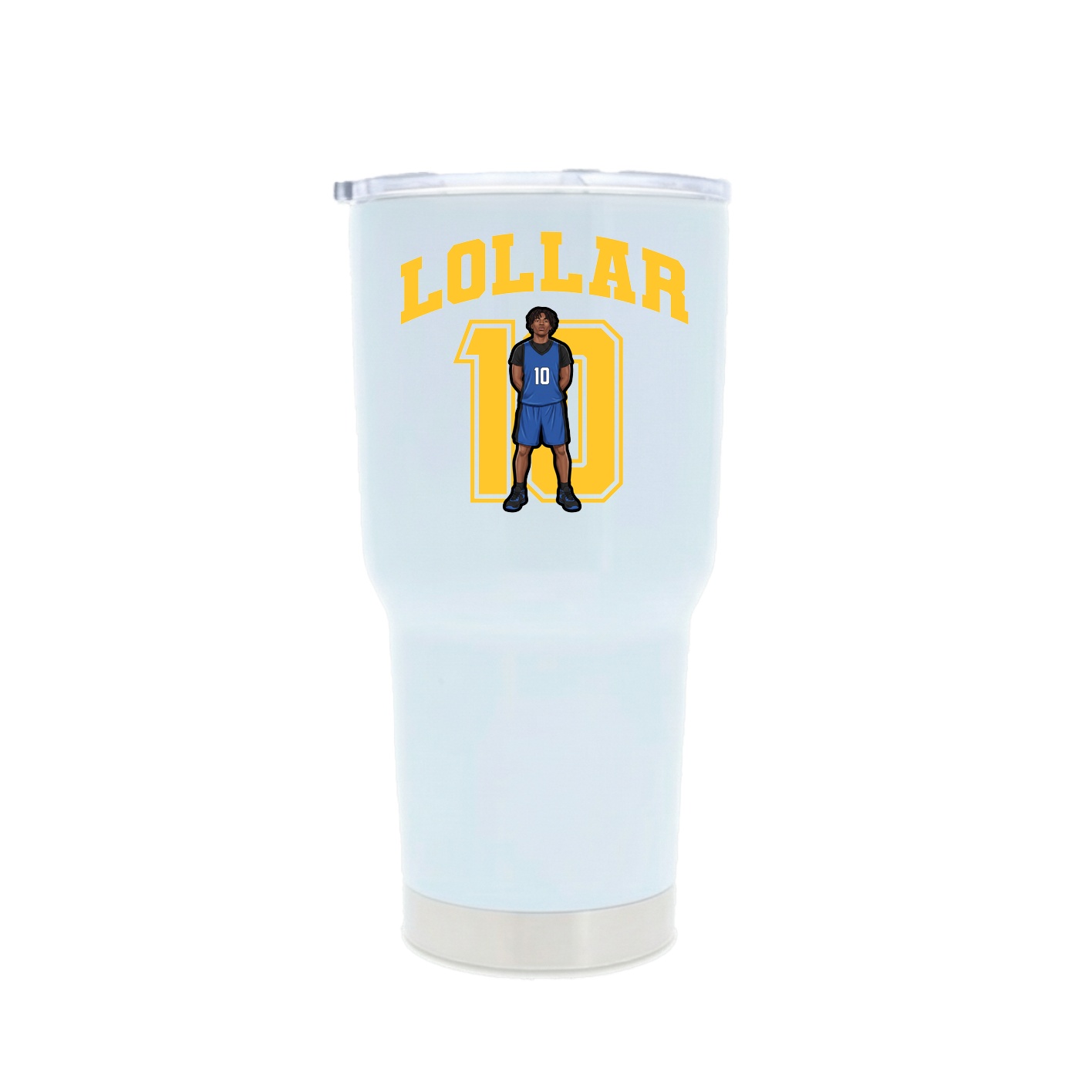 30oz Stainless Steel Tumbler — Number in White