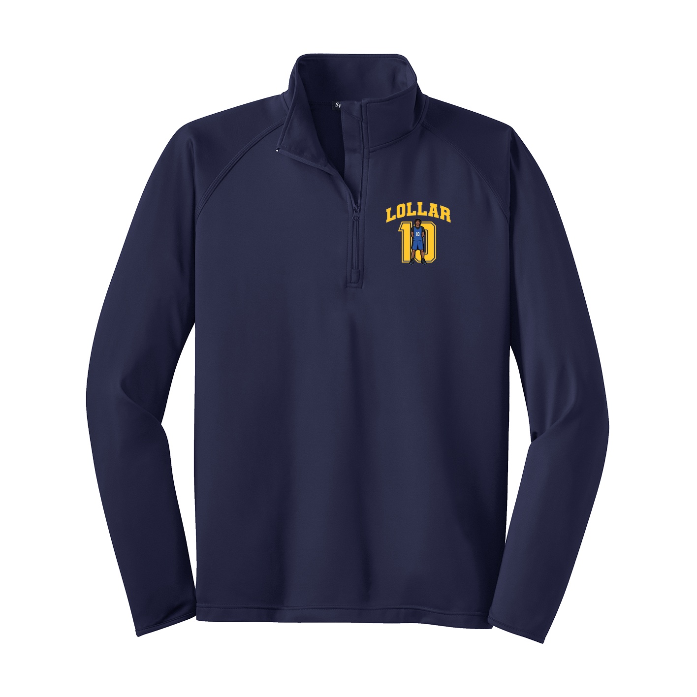 Q-Zip Pullover — Number in Navy