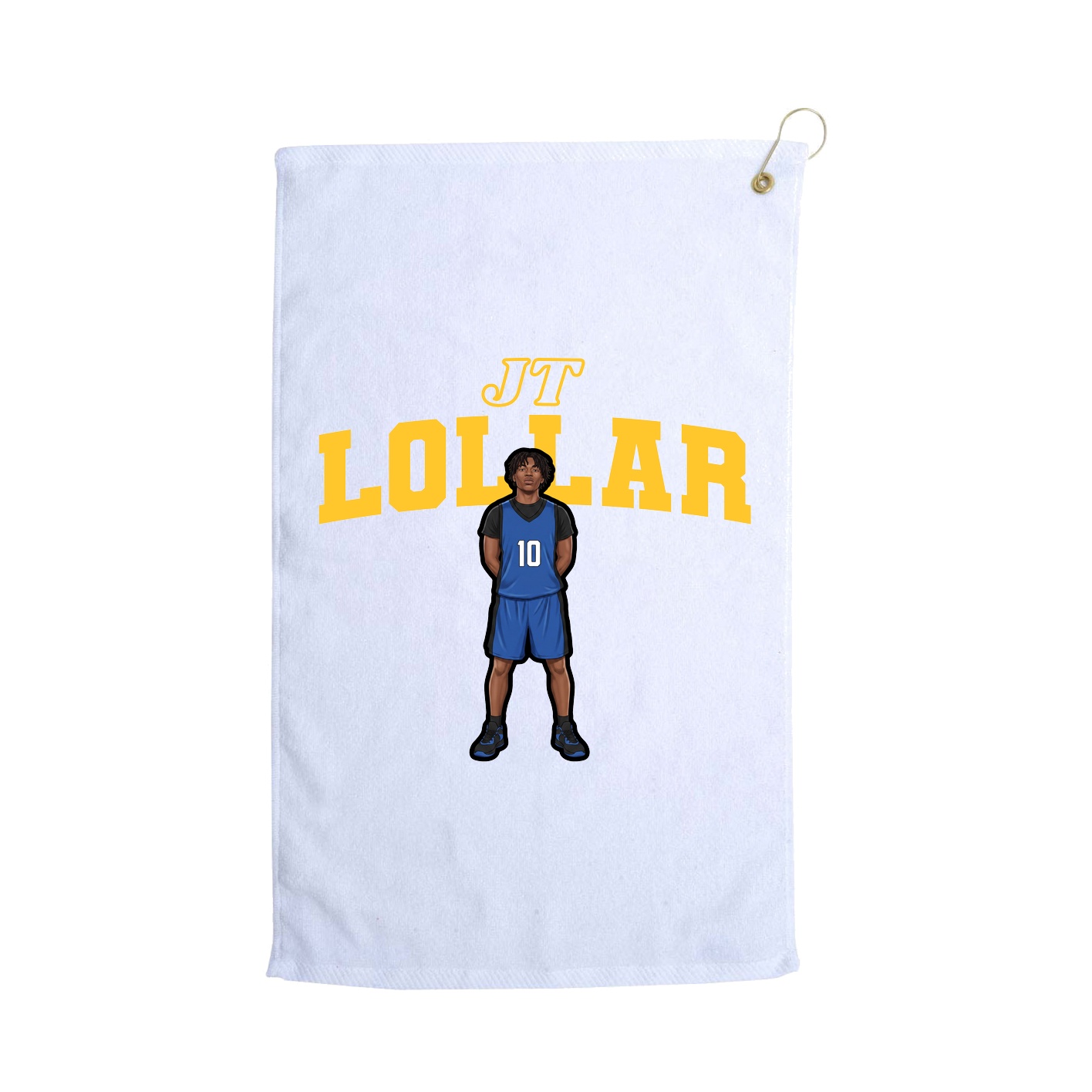 Golf Towel — Name Arch in White