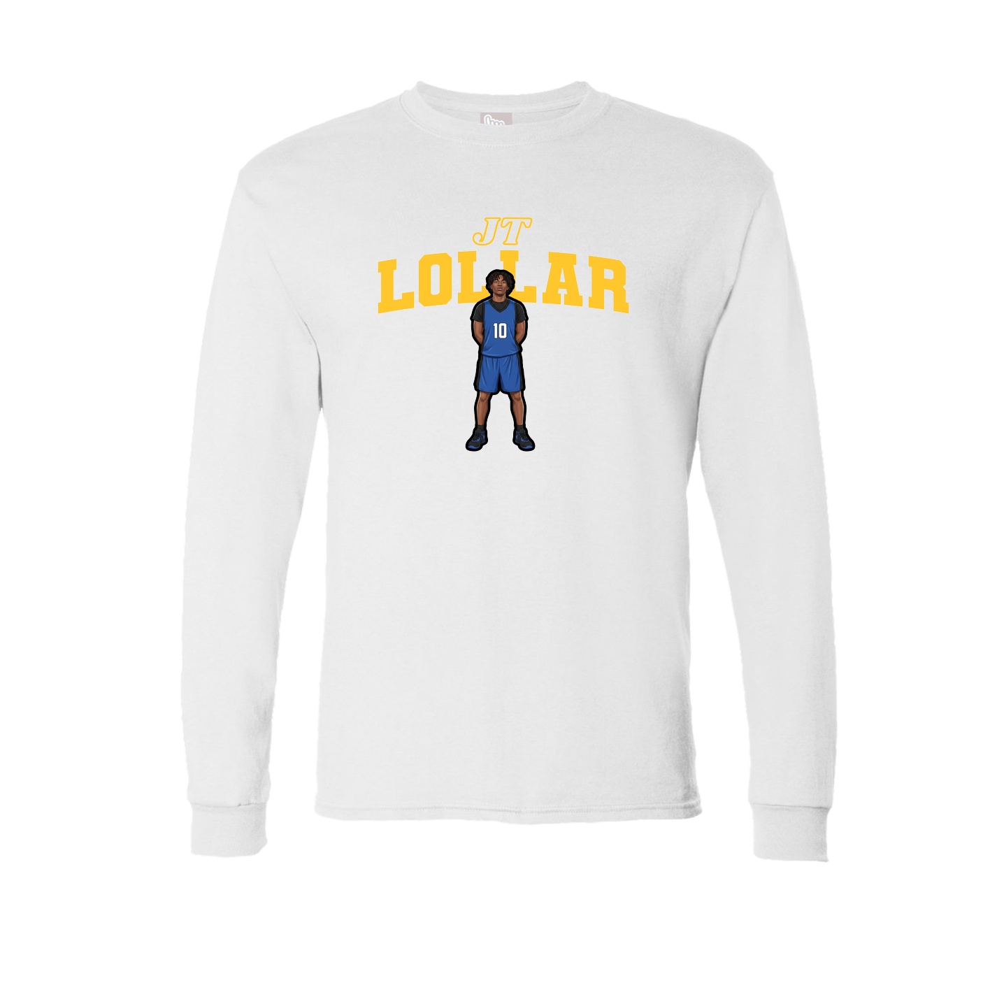 Long Sleeve Tee — Name Arch in White