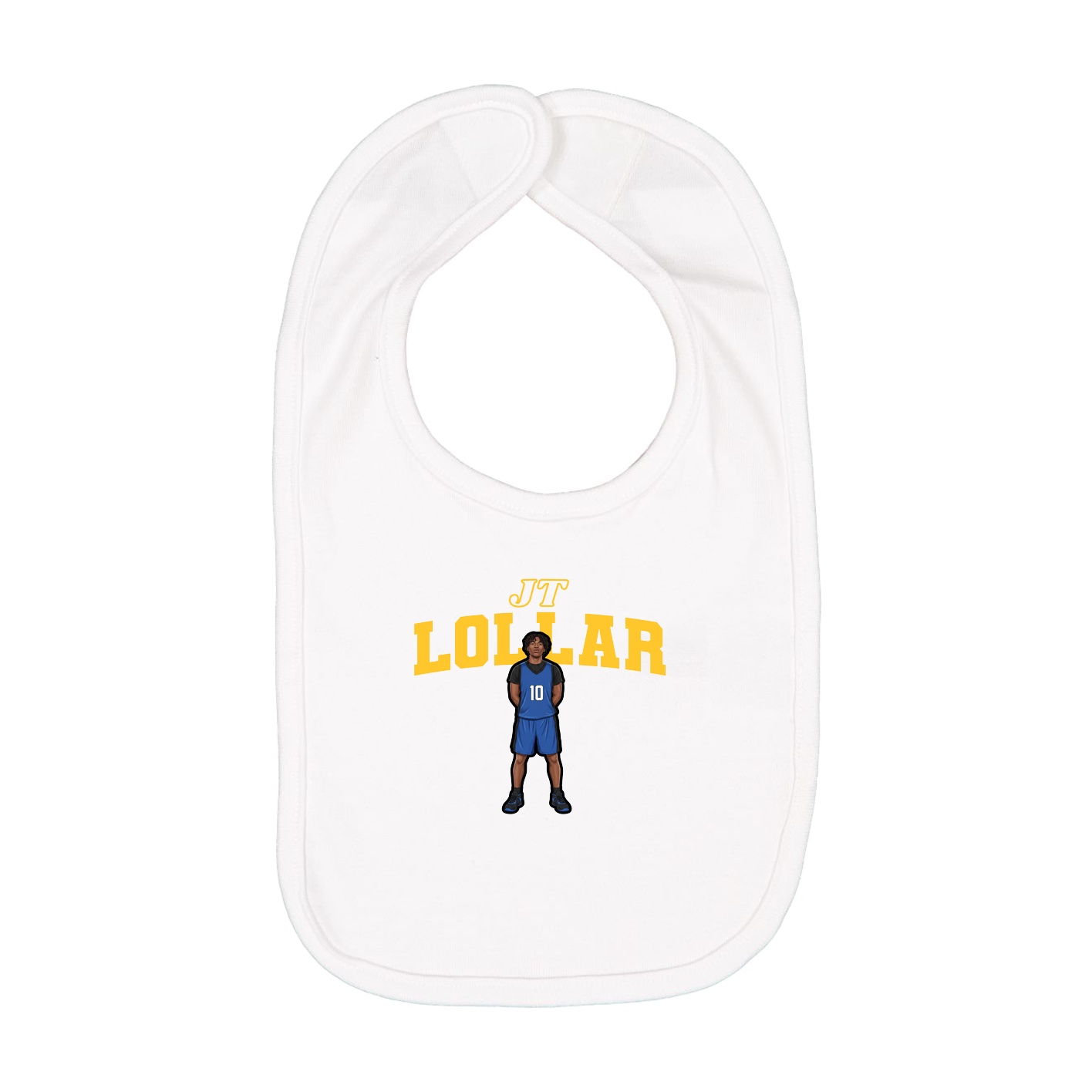 Infant Bib — Name Arch in White