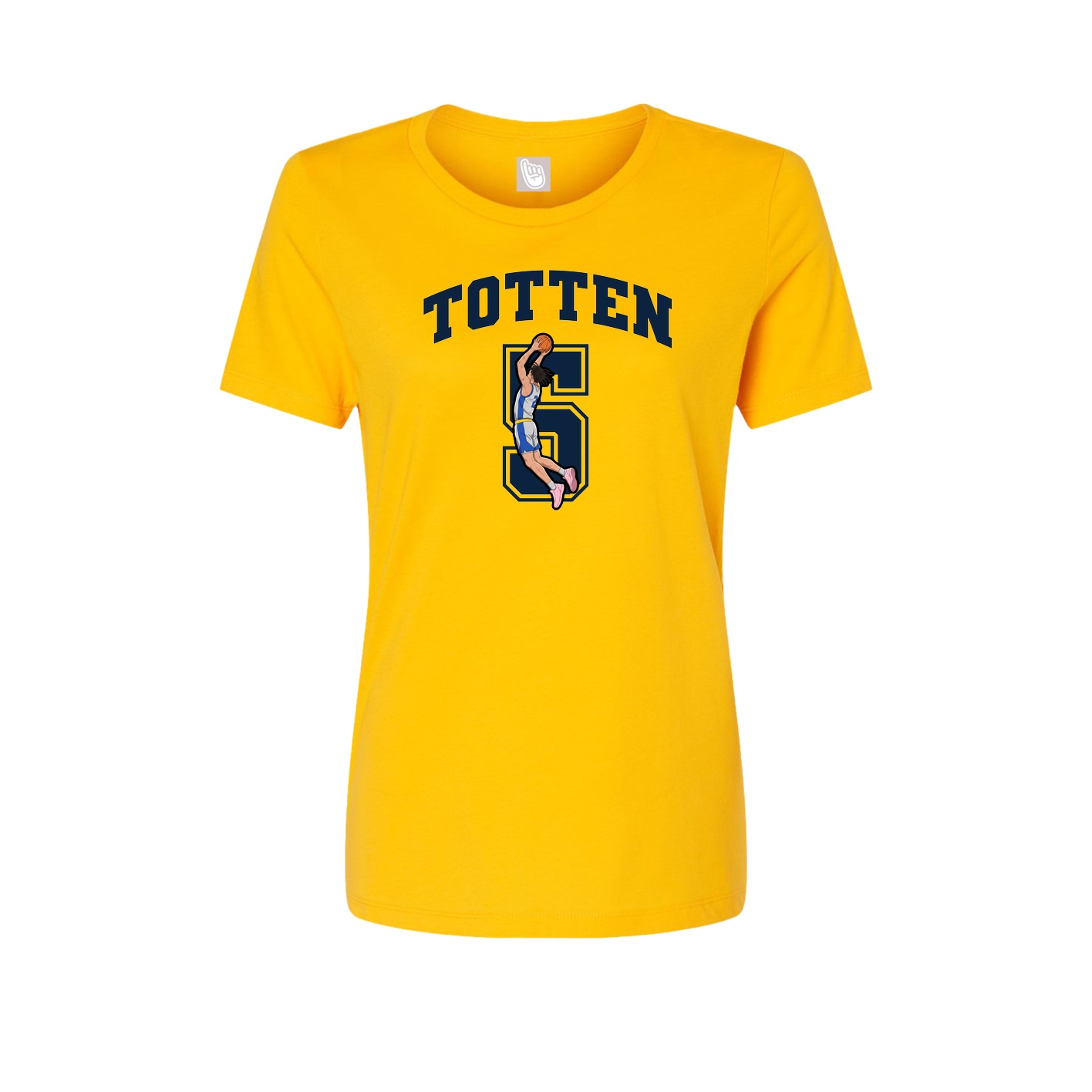 Fitted Women's Tee — Number in Gold