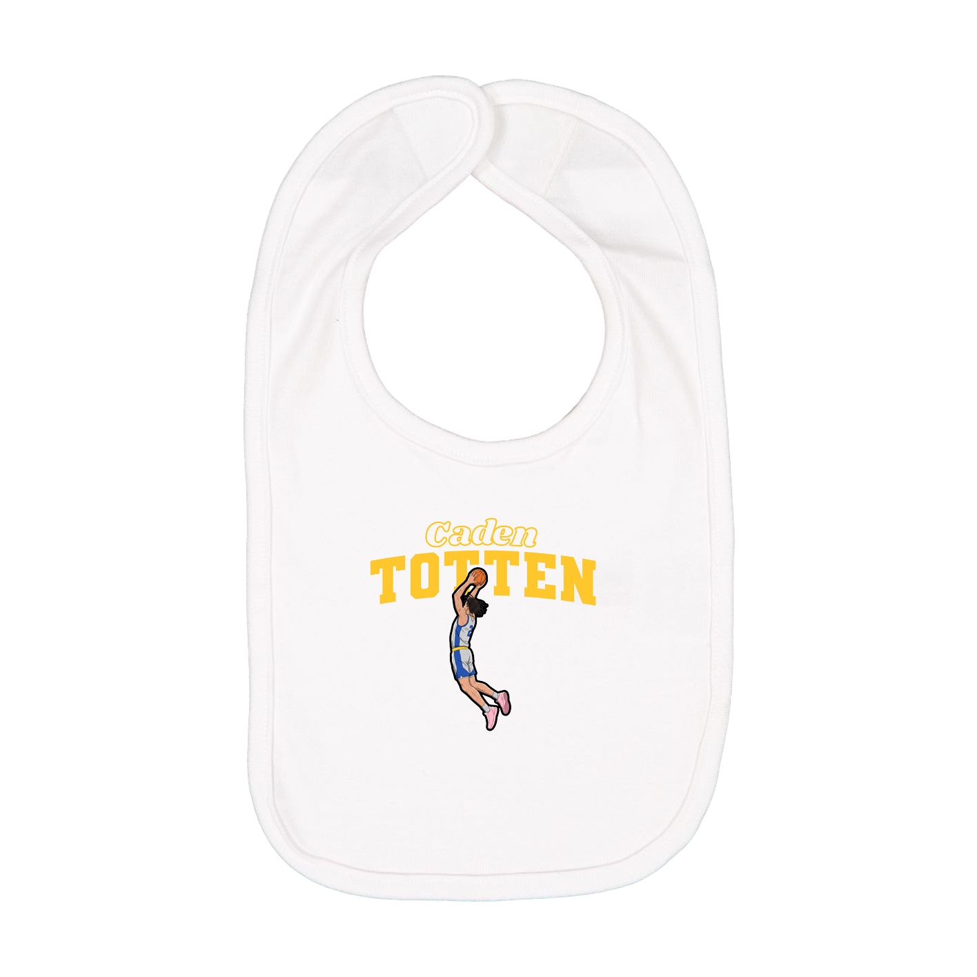 Infant Bib — Name Arch in White
