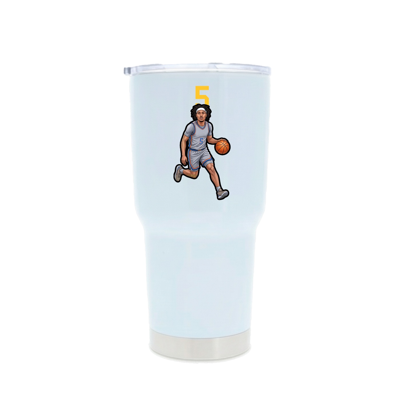 30oz Stainless Steel Tumbler — Number Top in White