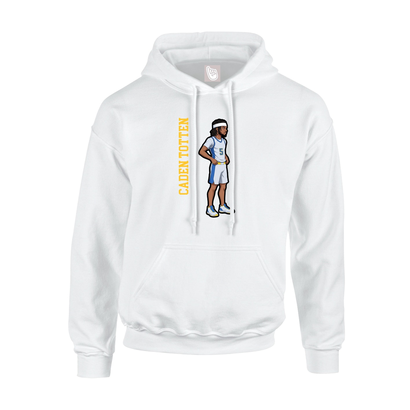 Youth Hoodie — Name Vertical in White