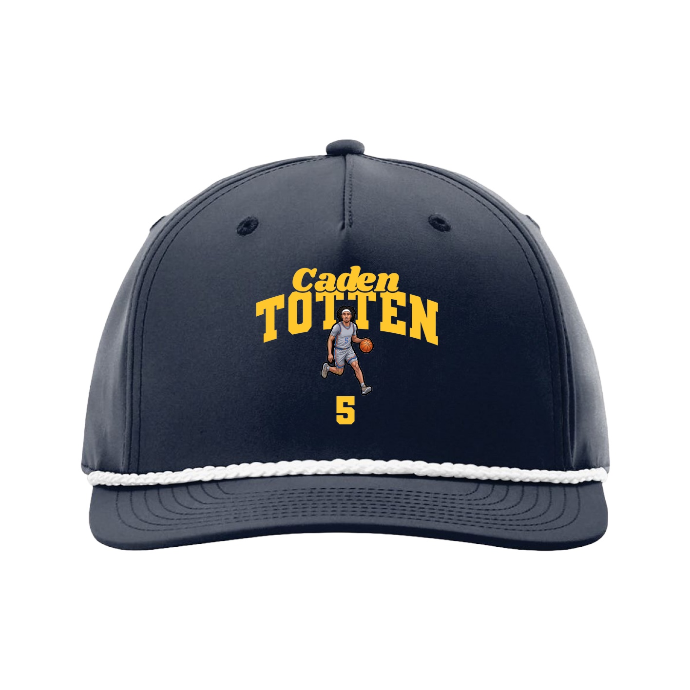 Five-Panel Classic Rope Cap — Signature Arch in Navy