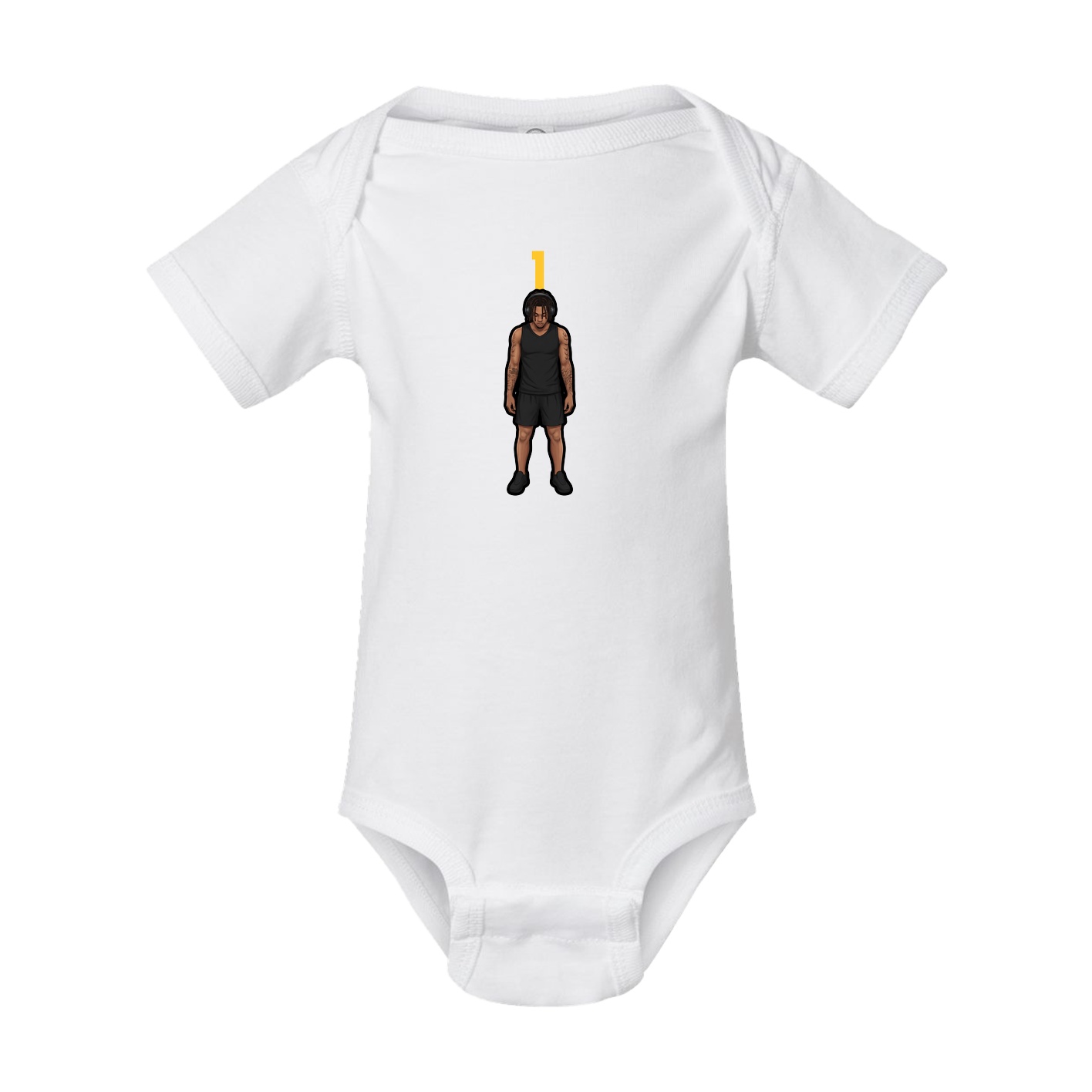 Baby Onesie — Number Top in White