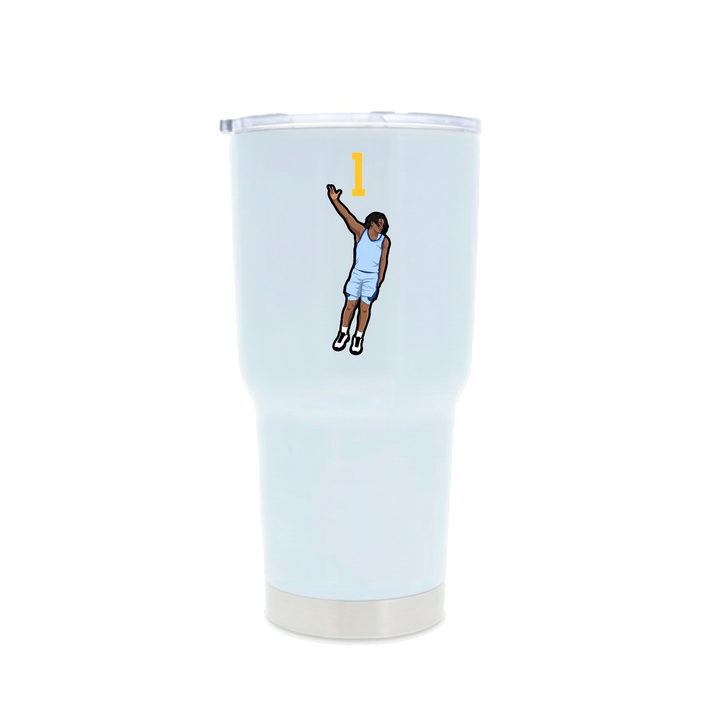 30oz Stainless Steel Tumbler — Number Top in White