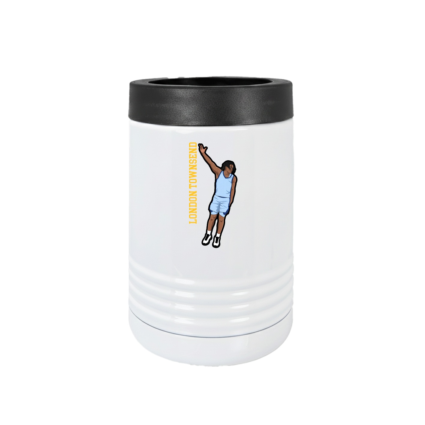 Beverage Holder — Name Vertical in White