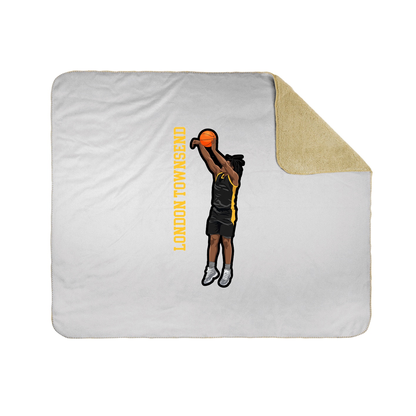 Throw Blanket — Name Vertical in White