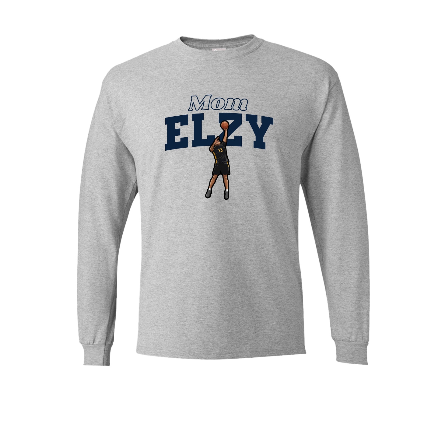 Long Sleeve Tee — Mothers Day Block in Grey