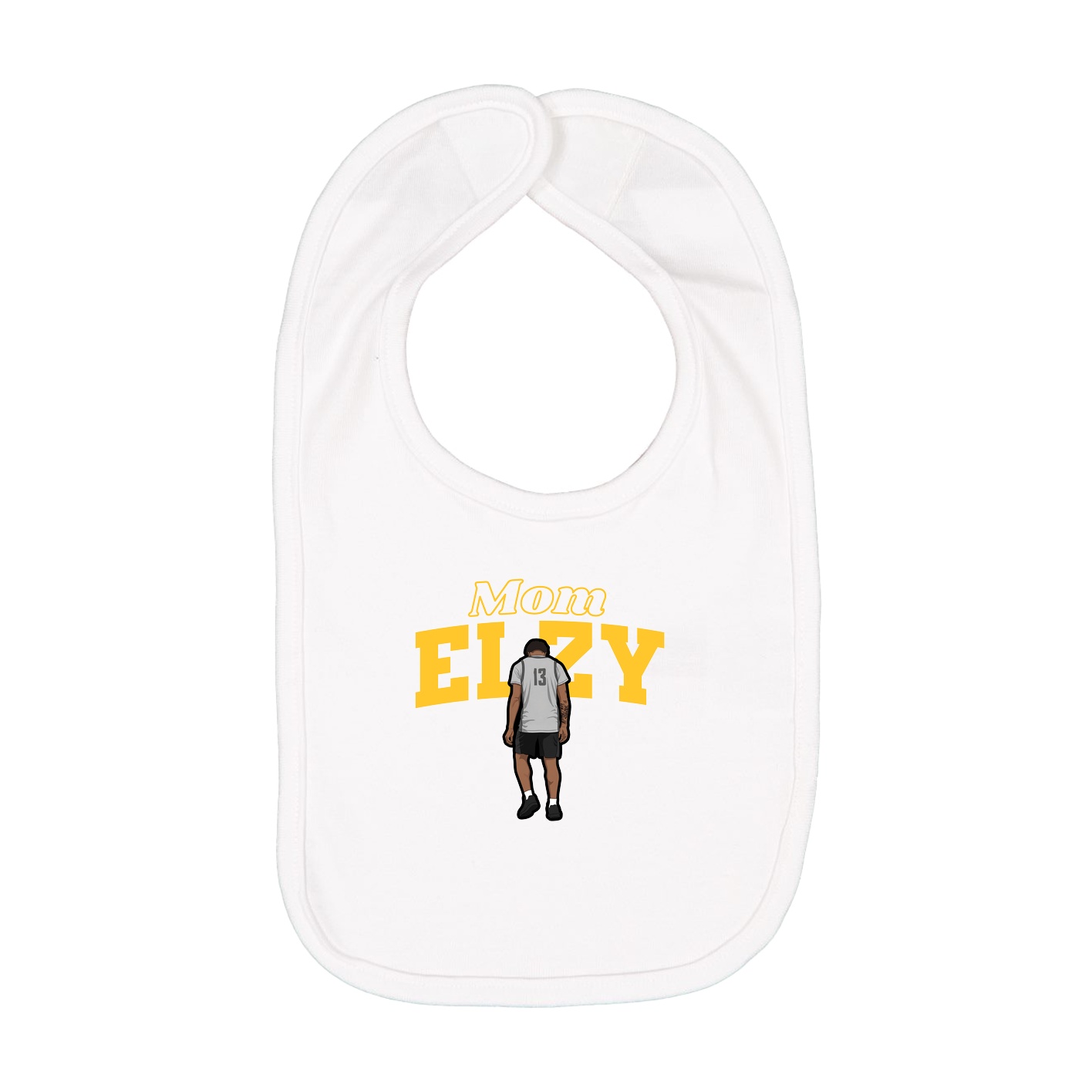 Infant Bib — Mothers Day Block in White