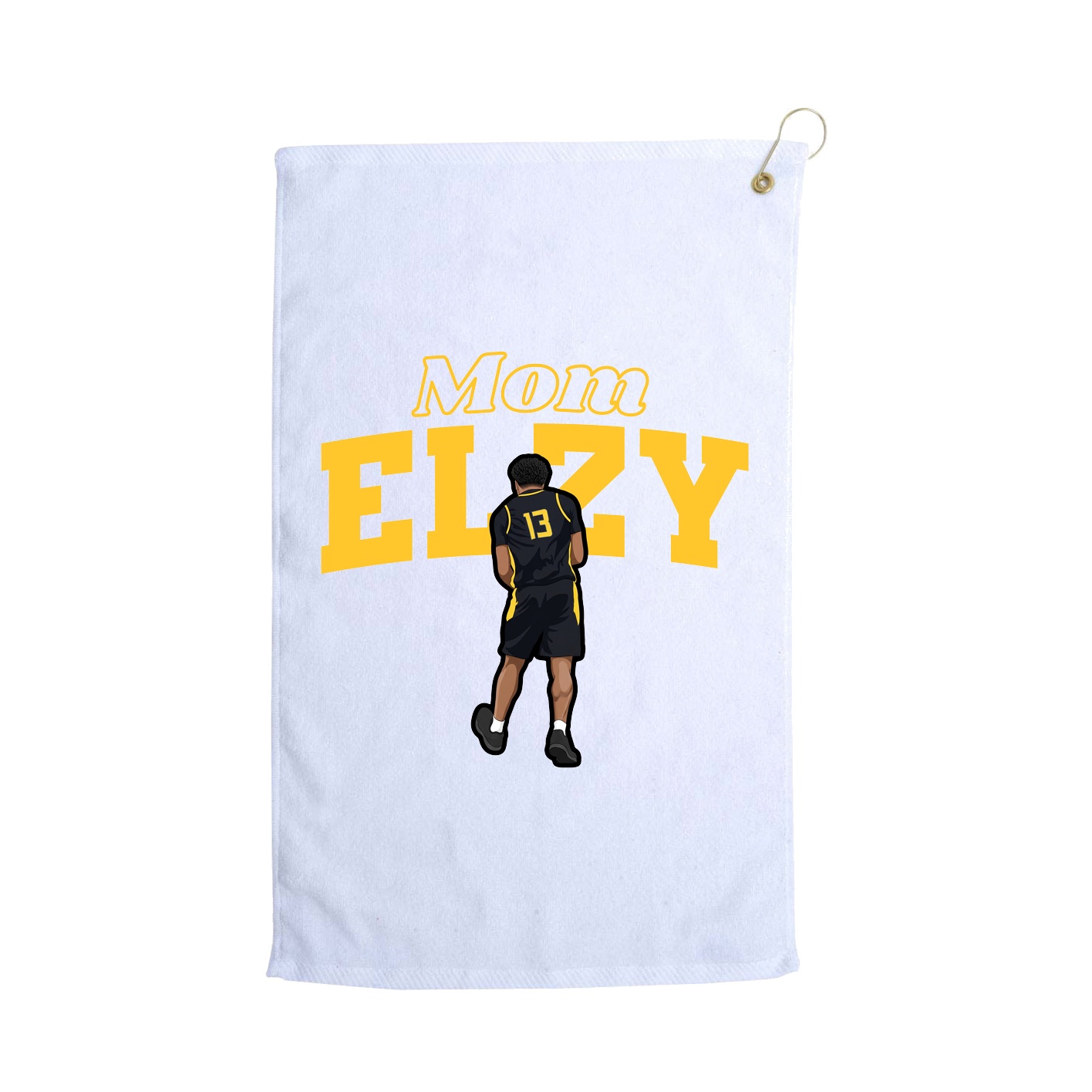 Golf Towel — Mothers Day Block in White