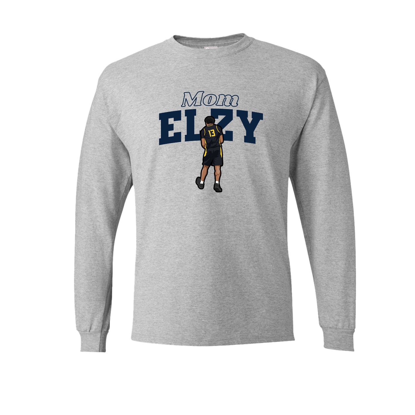 Long Sleeve Tee — Mothers Day Block in Grey