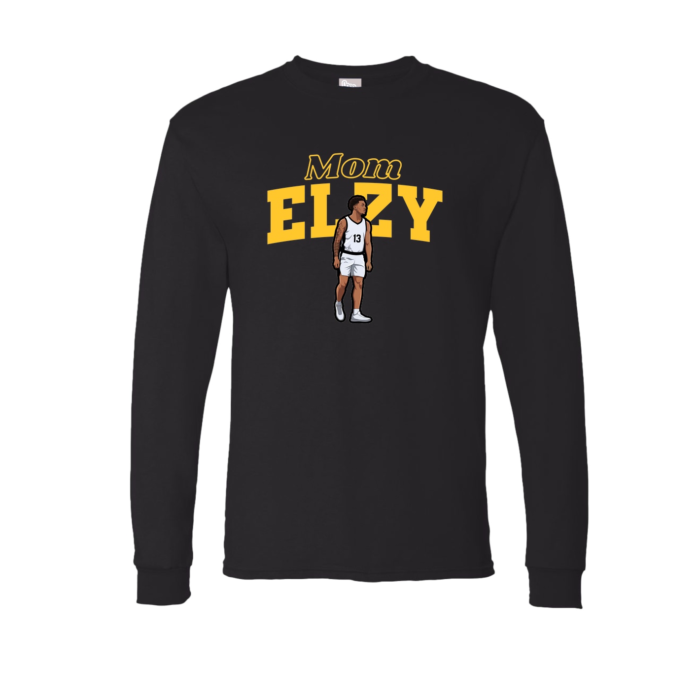 Long Sleeve Tee — Mothers Day Block in Black